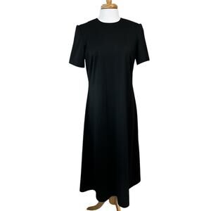 Lansford Vintage Classic Gothic Solid Black A-Line Maxi Funeral Dress Women's 12